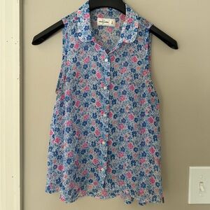 Abercrombie & Fitch Blue and Pink Floral Blouse